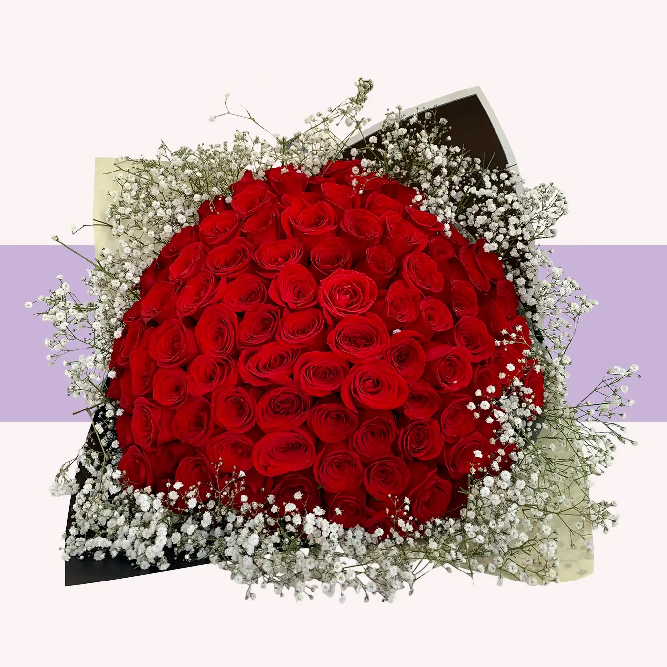 Rosas Rojas Con Gypso Platinum Flowers