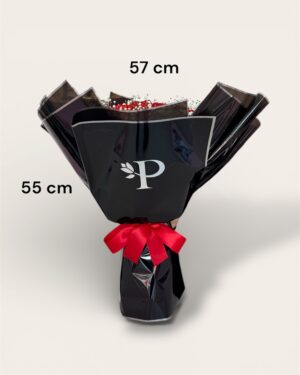 50 rosas rojas con gypso