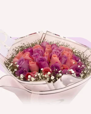 36 rosas combinadas con gypso