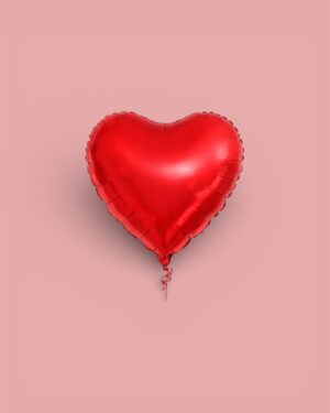 Globo corazón metálico