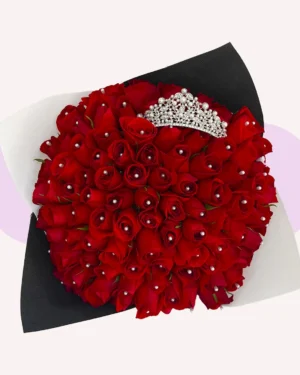 100 rosas rojas especial con corona