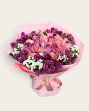 24 rosas de colores pasteles con leticia