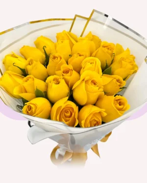 24 rosas amarillas