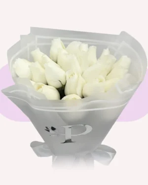 24 rosas blancas