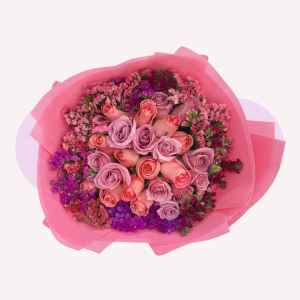 24 rosas de colores pasteles con leticia