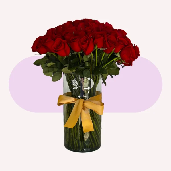 Jarrón de 100 Rosas Rojas