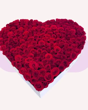 Caja Corazón Gigante de 250 Rosas Rojas