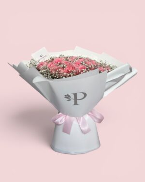 50 Rosas Rosas con Gypso