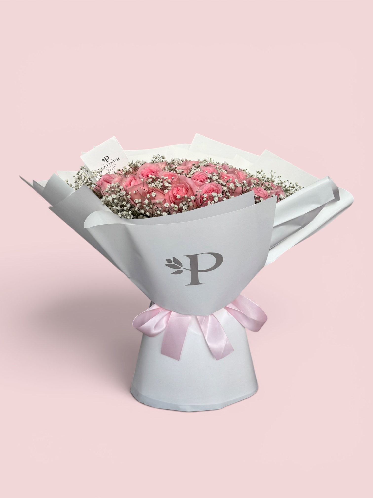 50 Rosas Rosas con Gypso - Imagen 2