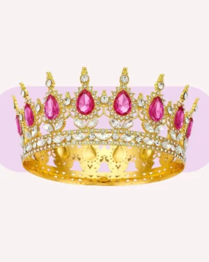 Corona Dorada con Rosa 9.5 CM