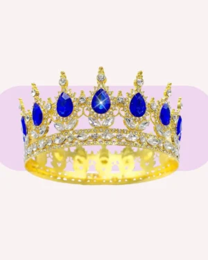 Corona Dorada con Azul 9.5 CM