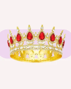 Corona Platinum Dorada con Rojo 15 CM