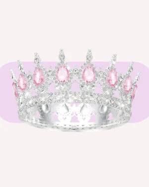 Corona Platinum Plateada con Rosa 15 CM