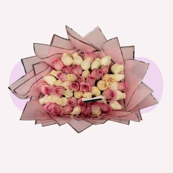 50 ROSAS ROJAS Y BLANCAS
