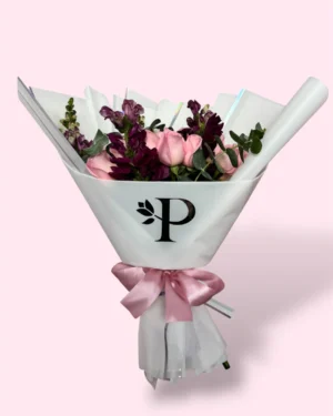 Mix 24 rosas rosas con perrito