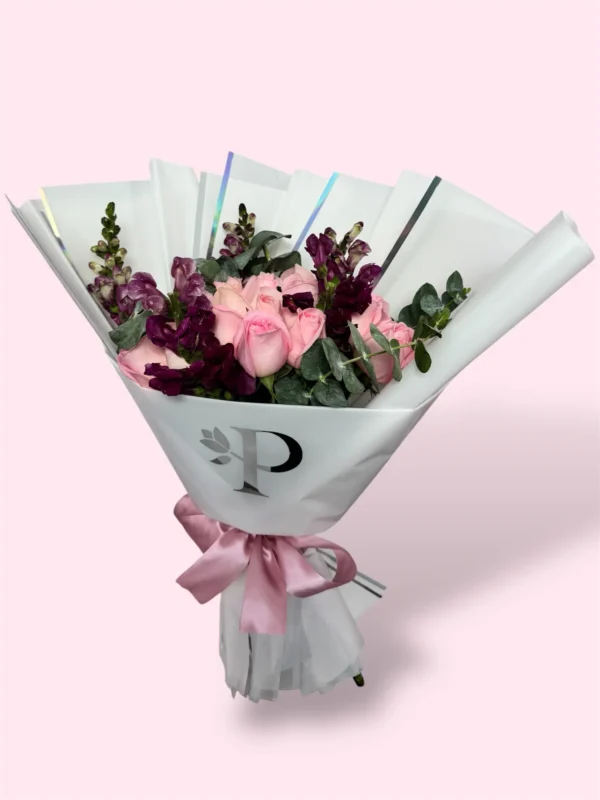 Mix 24 rosas rosas con perrito - Imagen 2