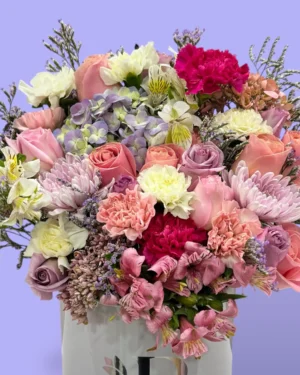 Cilindro Mix De Flores Platinum