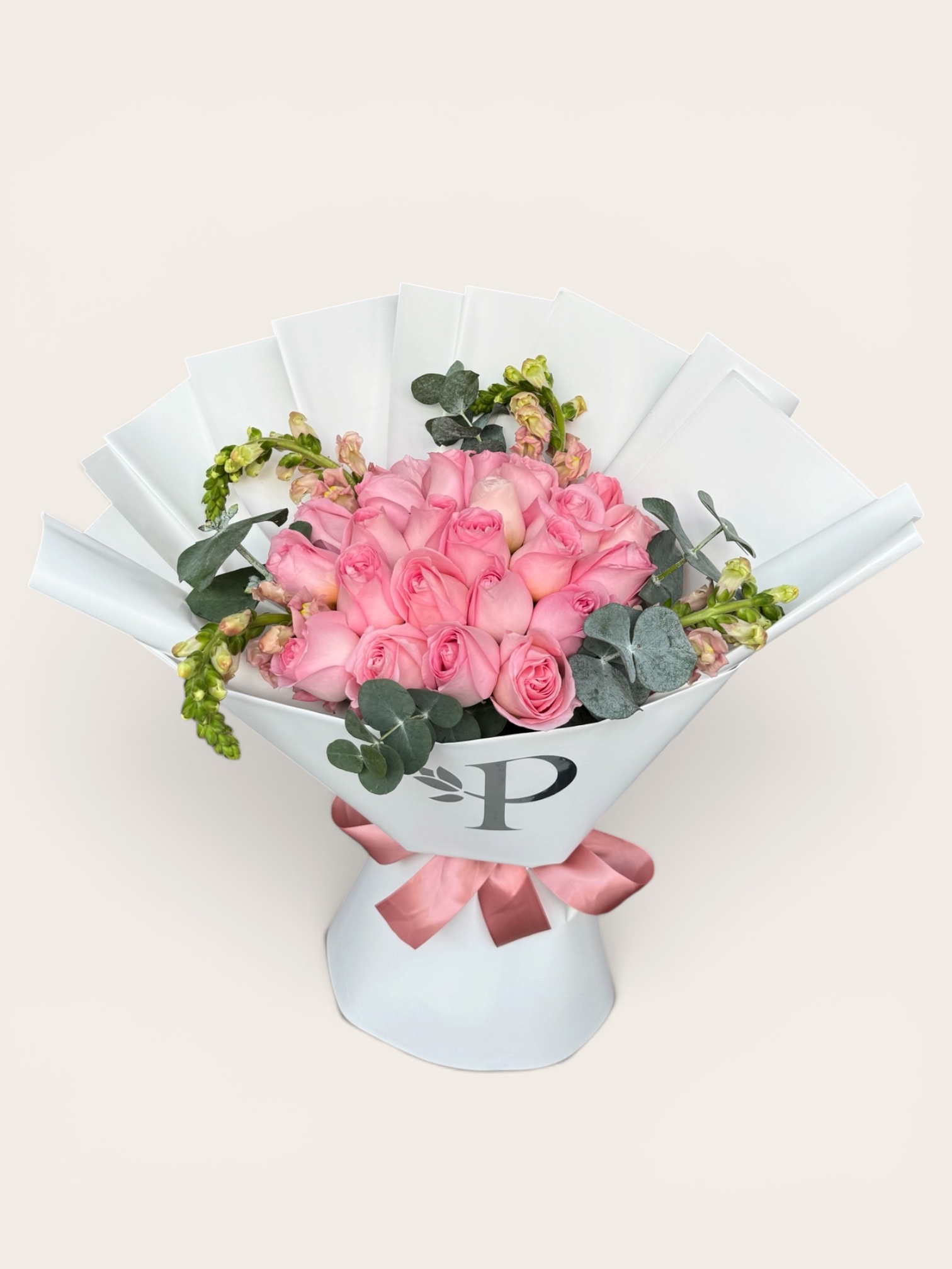 Mix 24 rosas rosas con perrito