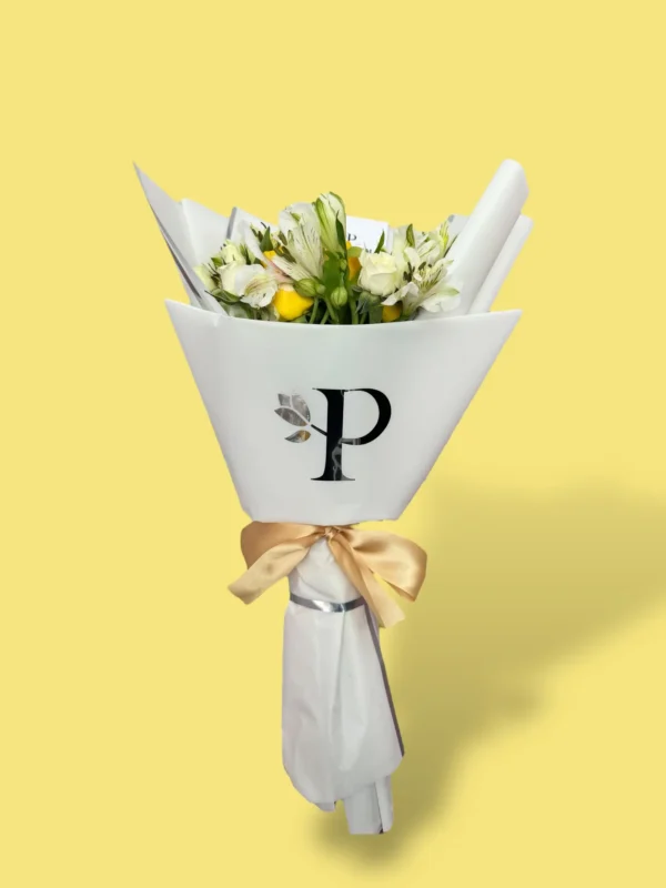 12 Rosas Amarillas Con Astromelia Y Mini Rosas