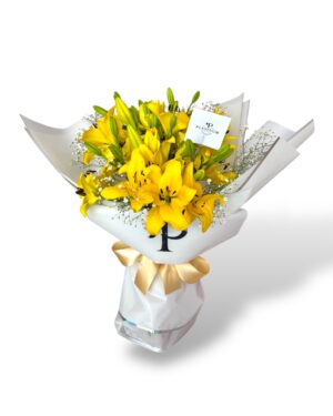 Bouquet de lilis amarillas platinum