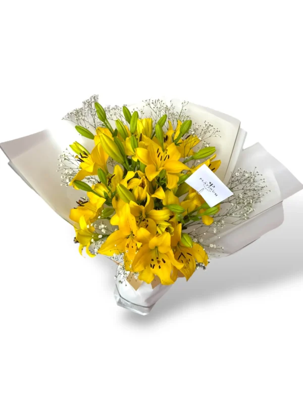 Bouquet de lilis amarillas platinum - Imagen 3