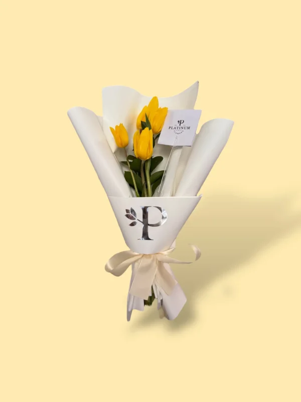 5 tulipanes amarillos platinum