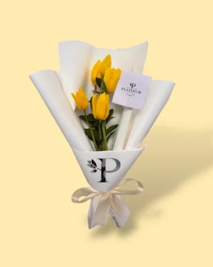 5 tulipanes amarillos platinum