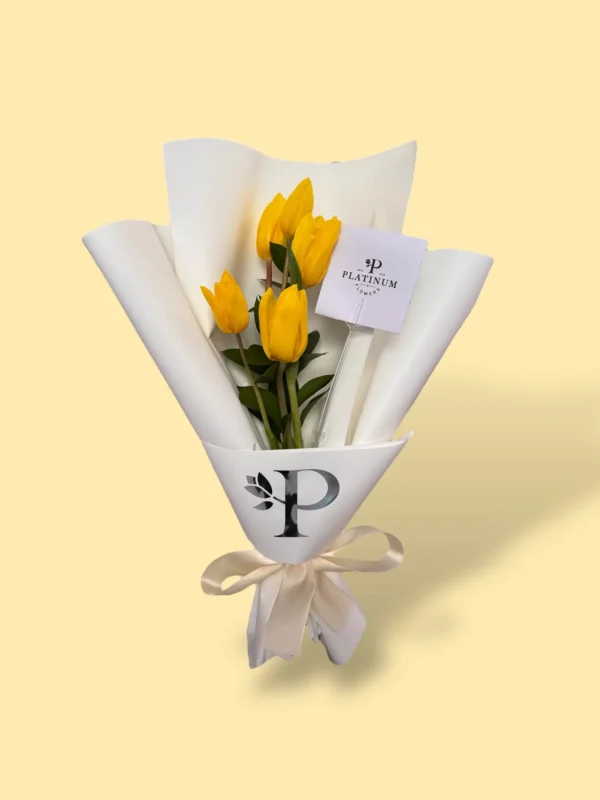 5 tulipanes amarillos platinum - Imagen 2
