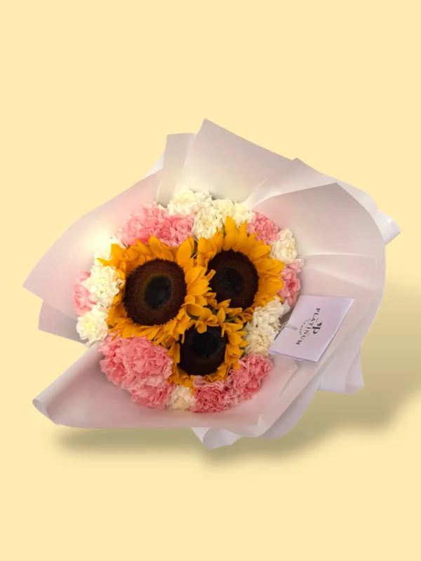 3 girasoles con claveles - Imagen 3